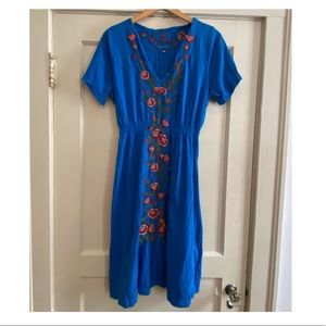 Johnny Was blue embroidered dress | 1x